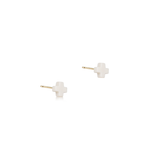 Signature Cross Small Stud, Off White