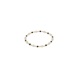 Pearl Sincerity Pattern 4mm Bead Bracelet, Faceted Onyx