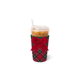 Christmas Plaid Iced Cup Coolie, Medium