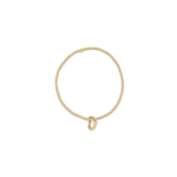 Egirl Classic Gold 2.5mm Bead Bracelet, Love Gold Charm