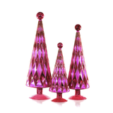 Mid Century Diamond Trees, Burgundy/Pink