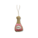 Fabric Champagne Bottle Ornament