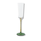 Vicenza Champagne Flute, Green + Amber