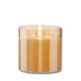 6" x 6" Gold Glass Ivory Pillar Candle