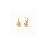 Fleur-de-Lis Hoop & Charm Earring, Pavé Cubic Zirconia