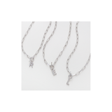 Toggle Initial Necklace, Silver