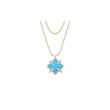 Grace Stone Pendant Necklace, Gold/Turquoise