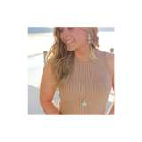 Grace Stone Pendant Necklace, Gold/Turquoise