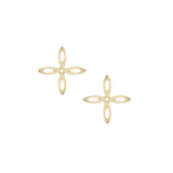 She's Classic Mini Cross Stud Earrings, Gold