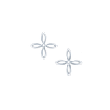 She's Classic Mini Cross Stud Earrings, Silver