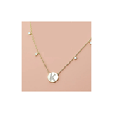 Shine Bright Circle Initial Necklace, Gold