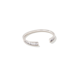 Parker Silver Cuff Bracelet, White Crystal