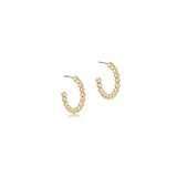 Beaded Classic 1.25" Post Hoop, 4mm Gold