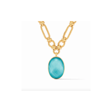 Ivy Statement Necklace, Iridescent Bahamian Blue