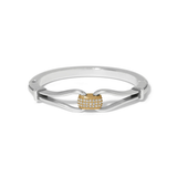 Meridian Classic Hinged Bangle, Silver/Gold