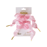 Step It Up Shoelaces, Gingham Pink