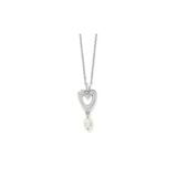 Cascade Open Heart Pearl Petite Necklace
