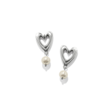 Cascade Open Heart Pearl Post Drop Earrings
