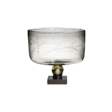 Patrona Container Bowl W/ Pepita Etching On Iron Stand