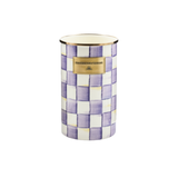 Violet Check Utensil Holder