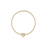 egirl Classic Gold 2mm Bracelet - Love Small Gold Charm