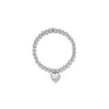 Meridian Petite Wave Heart Stretch Bracelet, Silver