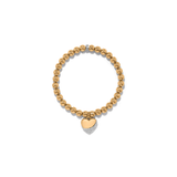 Meridian Petite Wave Heart Stretch Bracelet, Gold
