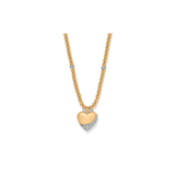 Meridian Petite Wave Heart Necklace, Gold