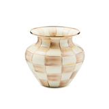 Mocha Check Large Vase