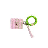 Rosemary Stripe Pink Wristlet Wallet