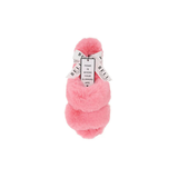 Double Band Plush Slippers, Hot Pink