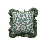 18" Square Cotton Pillow with Floral Pattern