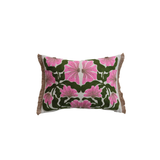 Embroidered Flowers Lumbar Pillow