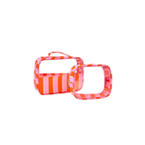 Clearly Chic Cosmetic Bag Set, Sicily Stripes Pink