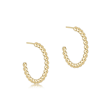 Beaded Classic 1.25" Post Hoop - 4mm Gold