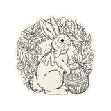 Coloring Bunny Wreath Placemat, 12 Sheets