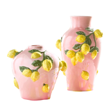 Pink Vase with Lemons