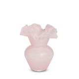 8.75" Pale Pink Ruffle Vase