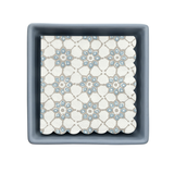Face to Face Ceramic Tray and Napkins, Blue Tile