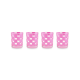 Pink Check Acrylic Tumblers, Set of 4