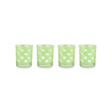 Green Check Acrylic Tumblers, Set of 4
