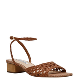 Jessie Woven Ankle Strap Sandal, Cognac