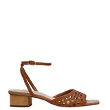 Jessie Woven Ankle Strap Sandal, Cognac