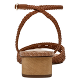 Jessie Woven Ankle Strap Sandal, Cognac