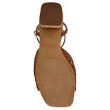 Jessie Woven Ankle Strap Sandal, Cognac