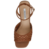Jessie Woven Ankle Strap Sandal, Cognac