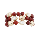 Gameday Glow Bracelets, Maroon/Cream