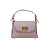 Leather Bamboo Clasp Crossbody, Lilac