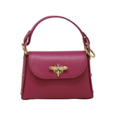 Leather Bumblebee Mini Bag, Fuschia