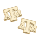 Texas A&M Aggies Stud Earrings, Gold